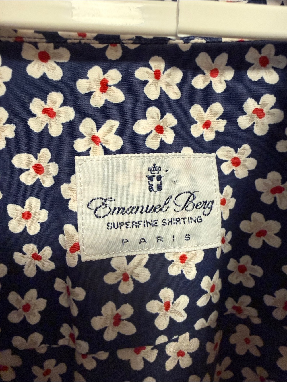 Emanuel Berg Men's Navy Floral Button-Down Shirt